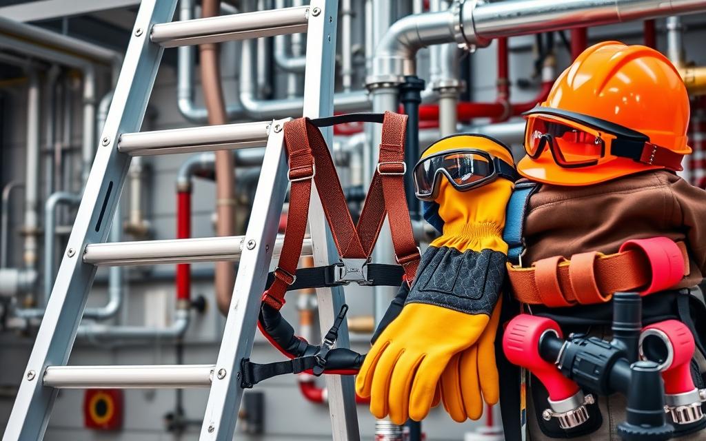 ladder safety equipment for plumbing jobs